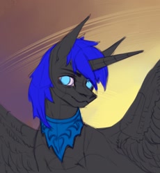 Size: 1987x2160 | Tagged: safe, artist:inarimayer, imported from derpibooru, oc, oc only, alicorn, pony, alicorn oc, bust, horn, male, solo, stallion, wings