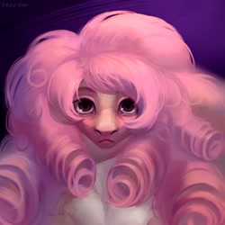 Size: 2160x2160 | Tagged: safe, artist:inarimayer, imported from derpibooru, earth pony, pony, bust, female, frown, high res, mare, ponified, rose quartz (steven universe), solo, steven universe