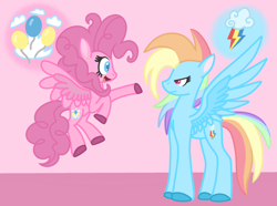 Size: 2184x1623 | Tagged: safe, artist:emilylsart, imported from derpibooru, pinkie pie, rainbow dash, pegasus, pony