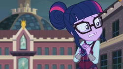 Size: 3410x1920 | Tagged: safe, imported from derpibooru, screencap, sci-twi, twilight sparkle, equestria girls, friendship games, canterlot high, female, glasses, high res, magic capture device, solo, unleash the magic