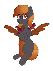 Size: 2400x3200 | Tagged: safe, artist:eyeburn, imported from derpibooru, oc, oc only, oc:spirikon, pegasus, pony, blank flank, body pillow, bow, hair bow, hug, looking at you, pigtails, simple background, solo, tail, tail hug, transparent background