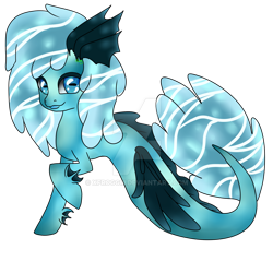 Size: 1024x1024 | Tagged: safe, artist:xfroggiii, imported from derpibooru, oc, oc only, hybrid, merpony, seapony (g4), blue eyes, blue mane, dorsal fin, female, fins, fish tail, flowing tail, looking at you, simple background, smiling, solo, tail, transparent background