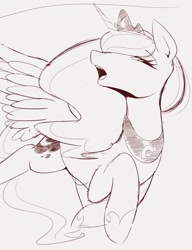 Size: 1570x2048 | Tagged: safe, artist:manachaaaaaaaa, imported from derpibooru, princess luna, alicorn, female, mare, sketch, solo