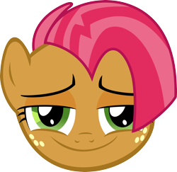 Size: 4000x3887 | Tagged: safe, artist:jailboticus, imported from derpibooru, babs seed, earth pony, pony, babsface, head, head only, simple background, smiling, smug, solo, transparent background, u mad, vector