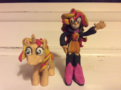 Size: 2592x1936 | Tagged: safe, artist:boogeyboy1, imported from derpibooru, sunset shimmer, pony, unicorn, equestria girls, clay, humanized, irl, model, photo, toy