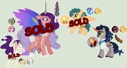 Size: 1024x550 | Tagged: safe, artist:stormcloud-yt, imported from derpibooru, alicorn, draconequus, hybrid, original species, pegasus, pony, base used, magical gay spawn, offspring, parent:angel bunny, parent:discord, parent:flash sentry, parent:fluttershy, parent:king sombra, parent:princess cadance, parent:soarin', rabbit pony