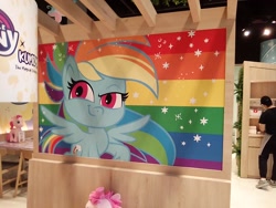 Size: 1600x1200 | Tagged: safe, imported from derpibooru, pinkie pie, rainbow dash, earth pony, human, pegasus, pony, my little pony: pony life, cafe, g4.5, irl, irl human, kumoya, photo, poster, singapore