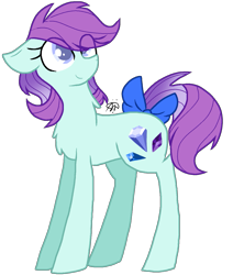 Size: 1163x1373 | Tagged: safe, artist:gallantserver, imported from derpibooru, oc, oc:anabelle, earth pony, pony, bow, female, magical lesbian spawn, mare, offspring, parent:maud pie, parent:rarity, parents:rarimaud, simple background, solo, tail, tail bow, transparent background