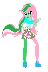 Size: 412x612 | Tagged: safe, artist:leahrow, artist:selenaede, imported from derpibooru, minty, equestria girls, rainbow rocks, base used, clothes, equestria girls style, equestria girls-ified, g3, g3 to equestria girls, g3 to g4, g4, generation leap, hand on hip, high heels, leggings, looking at you, multicolored hair, ponied up, rainbow hair, shoes, simple background, white background