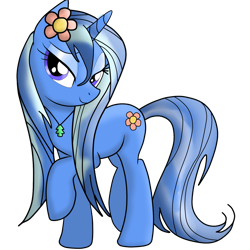 Size: 1500x1500 | Tagged: safe, artist:mentitakirby, imported from derpibooru, pony, unicorn, base used, eyeshadow, female, flower, flower in hair, happy tree friends, horn, looking back, makeup, mare, petunia (happy tree friends), ponified, simple background, solo, transparent background, unicorn oc, wet, wet mane