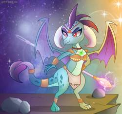 Size: 1600x1500 | Tagged: safe, artist:lennonblack, imported from derpibooru, princess ember, dragon, clothes, cosplay, costume, dragoness, female, krystal, solo, star fox