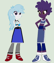 Size: 422x487 | Tagged: safe, artist:matthewjabeznazarioa, imported from derpibooru, apple bytes, cotton cloudy, equestria girls, crossover, equestria girls-ified, exeron fighters, martial arts kids, martial arts kids outfits