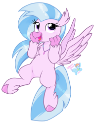 Size: 1487x1937 | Tagged: safe, artist:rainbow eevee, imported from derpibooru, silverstream, hippogriff, cute, diastreamies, female, happy, open mouth, open smile, simple background, smiling, solo, spread wings, talons, transparent background, vector, wings