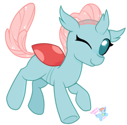 Size: 1359x1335 | Tagged: safe, artist:rainbow eevee, imported from derpibooru, ocellus, changedling, changeling, cute, diaocelles, female, happy, one eye closed, simple background, solo, transparent background, vector, wink