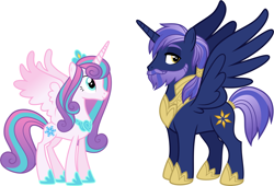 Size: 3156x2151 | Tagged: safe, artist:shakespearicles, artist:whalepornoz, imported from derpibooru, princess flurry heart, oc, oc:prince nova sparkle, alicorn, pony, fanfic:cat's cradle, alicorn oc, beard, brother, brother and sister, cousins, cute, cutie mark, eyebrows, eyelashes, eyes open, facial hair, family, female, goatee, half-brother, half-cousins, half-siblings, half-sister, heart, high res, hoof shoes, horn, jewelry, male, mare, moustache, nostrils, offspring, parent:shining armor, parent:twilight sparkle, parents:shining sparkle, ponytail, prince, princess, product of incest, product of sparklecest, regalia, royalty, shakespearicles, show accurate, siblings, simple background, sister, smiling, stallion, stars, wall of tags, white background, wings