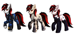 Size: 7000x3629 | Tagged: safe, alternate version, artist:flapstune, imported from derpibooru, oc, oc only, oc:blackjack, cyborg, cyborg pony, pony, unicorn, fallout equestria, fallout equestria: project horizons, augmented, chest fluff, clothes, cutie mark, cyber eyes, cyber legs, ear fluff, fanfic art, female, fluffy, horn, looking at you, mare, pipbuck, prosthetics, simple background, small horn, solo, transparent background, vault security armor, vault suit