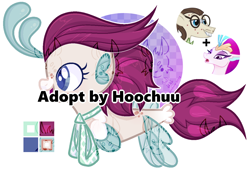 Size: 1226x834 | Tagged: safe, artist:hoochuu, imported from derpibooru, queen novo, seapony (g4), my little pony: the movie, base used, deviantart watermark, eyelashes, female, fusion, male, mare, obtrusive watermark, simple background, smiling, stallion, watermark, white background