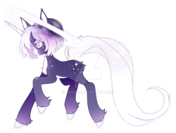 Size: 1024x777 | Tagged: safe, artist:miioko, imported from derpibooru, oc, oc only, pony, unicorn, chest fluff, deviantart watermark, female, hoof polish, horn, mare, obtrusive watermark, simple background, solo, transparent background, unicorn oc, watermark