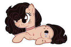 Size: 3024x1982 | Tagged: safe, artist:toffeelavender, imported from derpibooru, oc, oc only, earth pony, pony, base used, choker, earth pony oc, eyelashes, female, freckles, mare, simple background, smiling, solo, transparent background