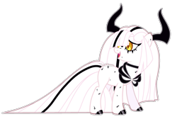 Size: 2713x1825 | Tagged: safe, artist:toffeelavender, imported from derpibooru, oc, oc only, pony, base used, eyelashes, female, hoof polish, horns, looking back, mare, simple background, solo, transparent background