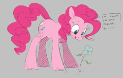 Size: 671x426 | Tagged: safe, artist:hattsy, pinkie pie, earth pony, pony, aggie.io, female, flower, mare, open mouth, simple background, smiling, talking