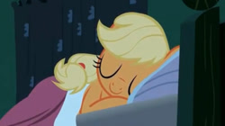 Size: 721x405 | Tagged: safe, imported from derpibooru, screencap, applejack, pony, family appreciation day, season 2, cute, female, jackabetes, mare, sleeping