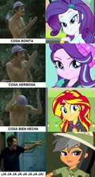 Size: 480x891 | Tagged: artist needed, safe, imported from derpibooru, chestnut magnifico, daring do, rarity, starlight glimmer, sunset shimmer, human, equestria girls, don ramon, el chavo del 8, humanized, meme, spanish, spanish text