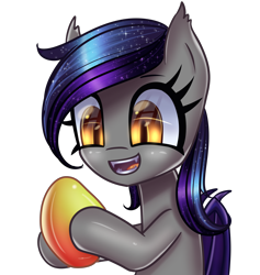 Size: 2880x3040 | Tagged: safe, artist:opal_radiance, imported from derpibooru, oc, oc only, oc:echo, bat pony, pony, fangs, food, mango, open mouth, simple background, solo, that batpony sure does love mangoes, transparent background