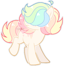 Size: 1149x1167 | Tagged: safe, artist:toffeelavender, imported from derpibooru, oc, oc only, earth pony, pony, base used, earth pony oc, hair over eyes, multicolored hair, rainbow hair, simple background, solo, transparent background
