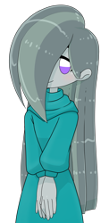 Size: 700x1438 | Tagged: safe, artist:batipin, imported from derpibooru, marble pie, equestria girls, blushing, chibi, equestria girls-ified, female, hair over one eye, looking at you, simple background, solo, transparent background