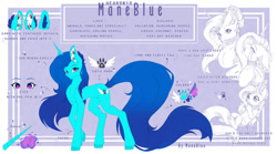 Size: 1024x570 | Tagged: safe, artist:maneblue, imported from derpibooru, oc, oc only, pony, unicorn, ear fluff, female, horn, mare, paw prints, reference sheet, unicorn oc