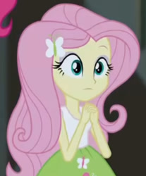 Size: 738x891 | Tagged: safe, imported from derpibooru, screencap, fluttershy, pinkie pie, equestria girls, friendship games, clothes, cropped, eyeshadow, makeup, sleeveless, tanktop