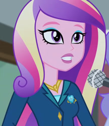 Size: 1657x1920 | Tagged: safe, imported from derpibooru, screencap, princess cadance, equestria girls, friendship games, cropped, dean cadance, microphone, solo