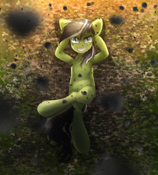 Size: 1800x2000 | Tagged: safe, artist:nihithebrony, imported from derpibooru, oc, oc only, pegasus, pony, ash, commission, female, grass, grin, implied fire, lying down, on back, pegasus oc, smiling, solo