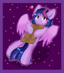 Size: 1600x1829 | Tagged: safe, artist:nihithebrony, imported from derpibooru, oc, oc only, oc:summer, pegasus, pony, chocolate, female, food, heart, not twilight sparkle, pegasus oc, solo