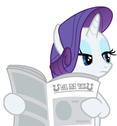 Size: 2004x2173 | Tagged: safe, artist:joemasterpencil, imported from derpibooru, rarity, pony, unicorn, ponyville confidential, season 2, .ai available, .svg available, absurd resolution, female, implied facepalm, lidded eyes, mare, newspaper, rarity is not amused, reaction image, seriously, simple background, solo, transparent background, unamused, vector