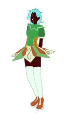 Size: 1229x2212 | Tagged: safe, artist:idkhesoff, imported from derpibooru, lyra heartstrings, human, alternate hairstyle, clothes, dark skin, dress, eyes closed, female, grin, holiday, humanized, irish, saint patrick's day, shoes, simple background, smiling, socks, solo, stockings, thigh highs, transparent background