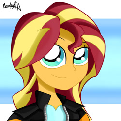 Size: 1280x1280 | Tagged: safe, artist:moonlightatlm, imported from derpibooru, sunset shimmer, equestria girls, bust, female, solo