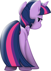 Size: 3421x4715 | Tagged: safe, artist:lincolnbrewsterfan, imported from derpibooru, twilight sparkle, alicorn, pony, my little pony: the movie, the one where pinkie pie knows, .svg available, butt, colored pupils, covering, female, folded wings, lidded eyes, looking at you, looking back, mare, mid-blink screencap, movie accurate, out of context, plot, seductive, show moviefied, simple background, smiling, smiling at you, smirk, solo, strategically covered, stupid sexy twilight, sultry, svg, tail, tail covering, transparent background, twibutt, twilight sparkle (alicorn), vector, wings