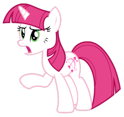 Size: 917x871 | Tagged: safe, artist:estories, artist:foxyfell1337, imported from derpibooru, lovestruck, pony, unicorn, female, full body, hooves, horn, mare, open mouth, raised hoof, show accurate, simple background, solo, standing, tail, transparent background