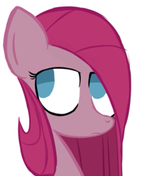 Size: 519x604 | Tagged: safe, artist:alandisc, imported from derpibooru, pinkie pie, earth pony, pony, bust, eyelashes, female, hair over one eye, no pupils, pinkamena diane pie, sad, simple background, solo, white background