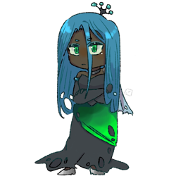 Size: 1280x1280 | Tagged: safe, artist:metaruscarlet, imported from derpibooru, queen chrysalis, human, choker, clothes, crown, dark skin, dress, evening gloves, female, flats, gloves, humanized, jewelry, long gloves, regalia, shoes, simple background, solo, transparent background