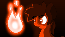 Size: 3840x2160 | Tagged: safe, artist:monycaalot, imported from derpibooru, oc, oc only, oc:mony caalot, earth pony, pony, abstract background, earth pony oc, female, fire, light, lightning, magic, solo, three quarter view