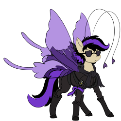 Size: 1592x1600 | Tagged: safe, artist:brainiac, imported from derpibooru, oc, oc only, oc:shotglass, breezie, breezie oc, fallout equestria:all things unequal (pathfinder), female, mare, simple background, solo, spy, transparent background