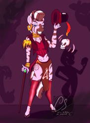 Size: 2091x2867 | Tagged: safe, artist:adhiguna, artist:johnathon-matthews, imported from derpibooru, zecora, anthro, clothes, costume, deviantart watermark, doctor facilier, hooves, human skull, nightmare night, nightmare night costume, obtrusive watermark, old art, shadow man, shadowman, the princess and the frog, voodo doctor, watermark, witch doctor