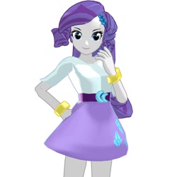 Size: 800x800 | Tagged: safe, artist:guegorov, imported from derpibooru, rarity, equestria girls, 3d, clothes, cutie mark on clothes, hand on hip, looking at you, mmd, simple background, solo, white background