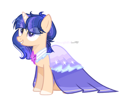 Size: 2034x1696 | Tagged: safe, artist:moonnightshadow-mlp, artist:pegasski, imported from derpibooru, oc, oc:starglow, pony, unicorn, base used, clothes, dress, female, mare, offspring, parent:flash sentry, parent:twilight sparkle, parents:flashlight, simple background, solo, transparent background