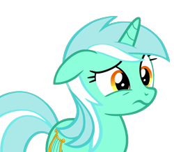 Size: 3465x3035 | Tagged: safe, artist:nitlynjane, imported from derpibooru, lyra heartstrings, pony, unicorn, season 5, slice of life (episode), :s, female, floppy ears, high res, horn, mare, simple background, solo, transparent background, two toned mane, vector, wavy mouth