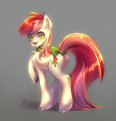 Size: 2000x2100 | Tagged: safe, artist:draco zero, imported from derpibooru, roseluck, earth pony, pony, bow, butt, collar, commission, commissioner:doom9454, cute, female, long tail, mare, pet tag, plot, pony pet, rosebutt, rosepet, solo, tail, tail bow