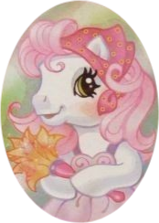 Size: 174x244 | Tagged: safe, imported from derpibooru, desert rose, earth pony, pony, bandana, clothes, dress, g3, green eyes, headscarf, holding, official, oval, pink hair, scarf, simple background, solo, transparent background, white coat